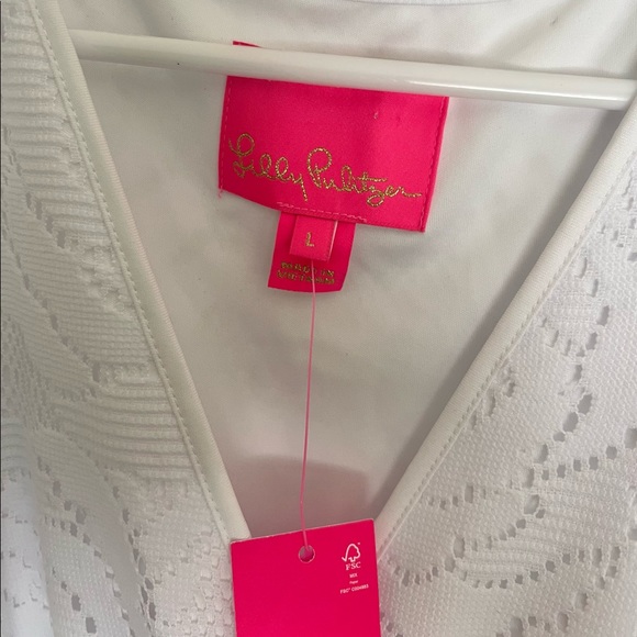 Lilly Pulitzer Parigi Maxi Dress Resort White Blossom Bungalow Lace Size Large - Picture 4 of 4